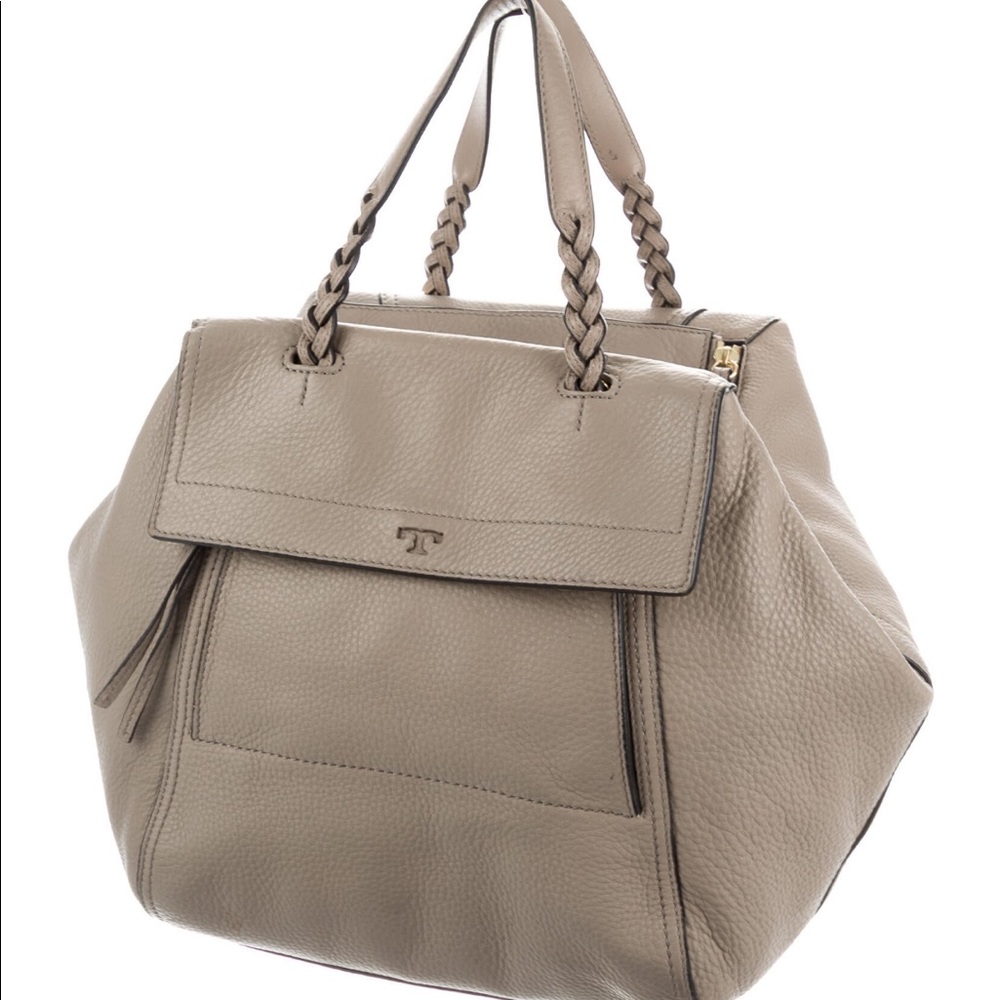 Tory Burch leather taupe bag w/ dust bag like new. Large version
